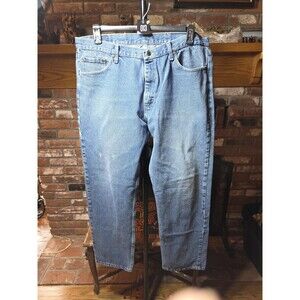 Wrangler Straight Leg Jeans Mens 38x32 Vintage Faded Workwear Denim USA Style